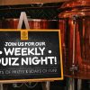 Weekly quiz night sign at Brewhouse Kitchen inviting for prizes and fun events